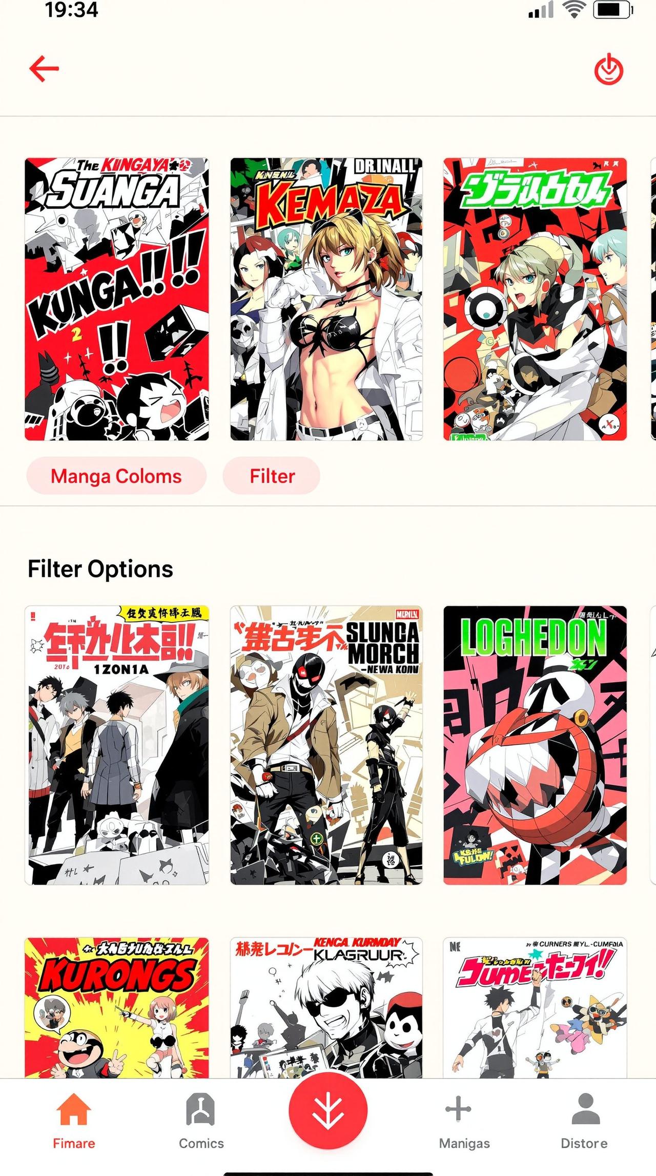 香香漫画APP书库界面预览